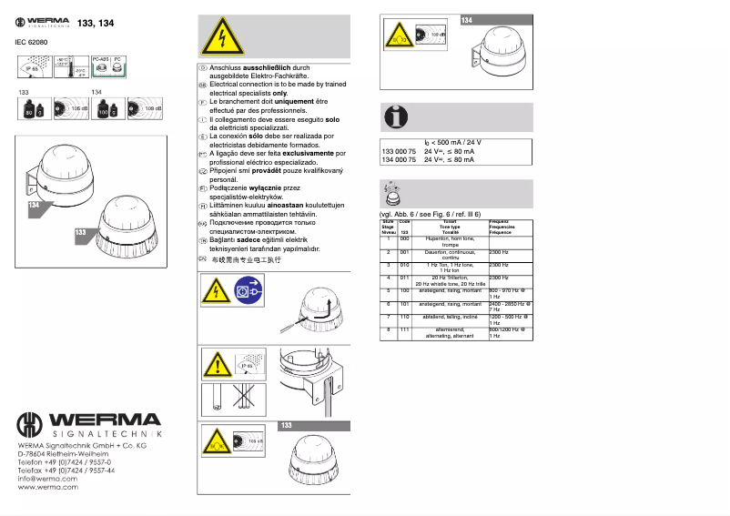 Página 1 del manual Manual de usuario Werma 134