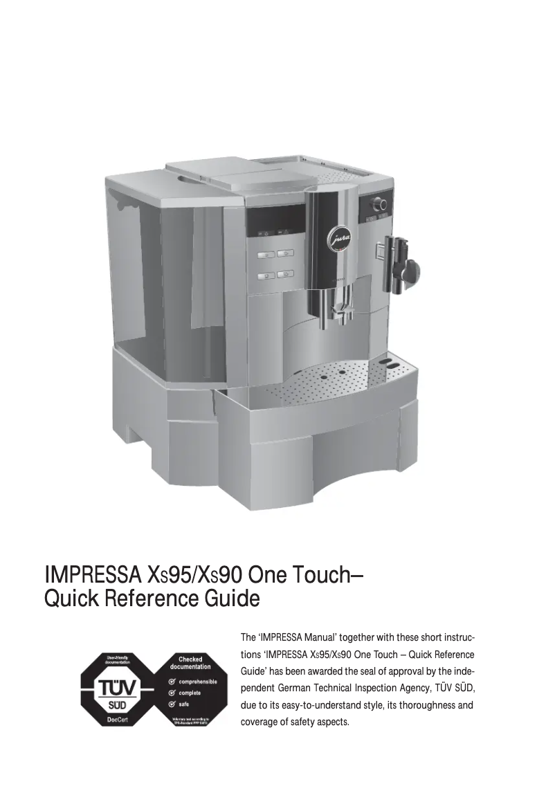 Page n°1 - Manuel utilisateur Jura IMPRESSA X95