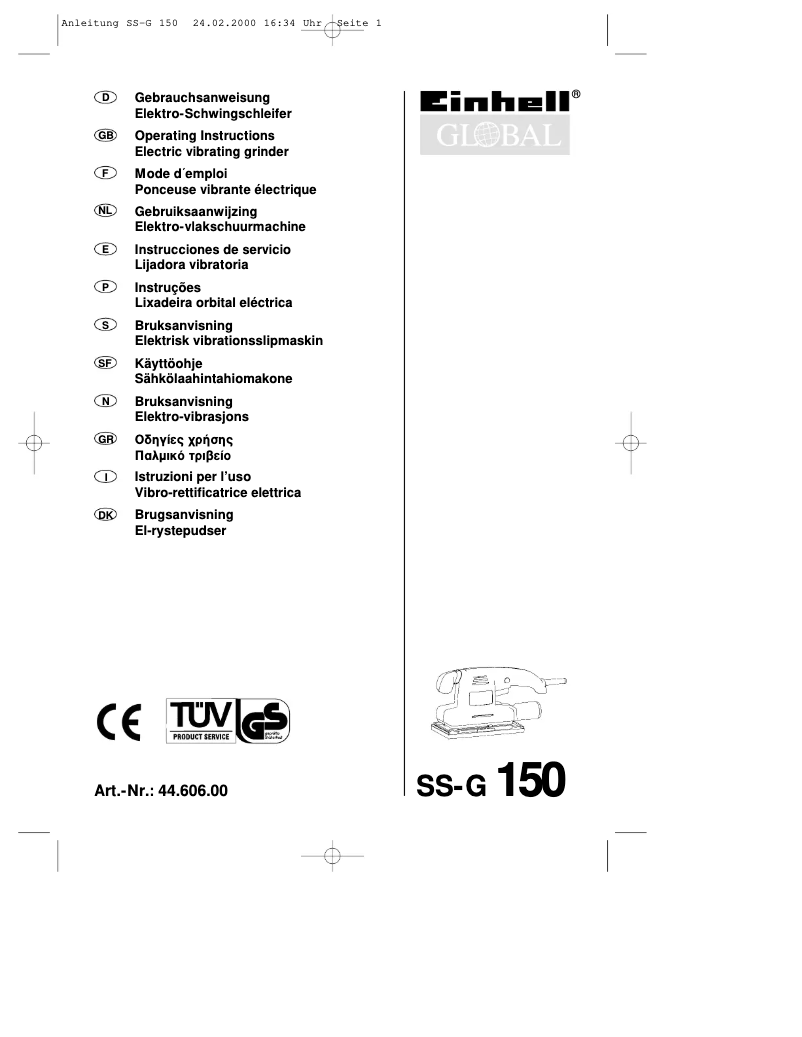 Page 1 de la notice Manuel utilisateur Global SS-G 150