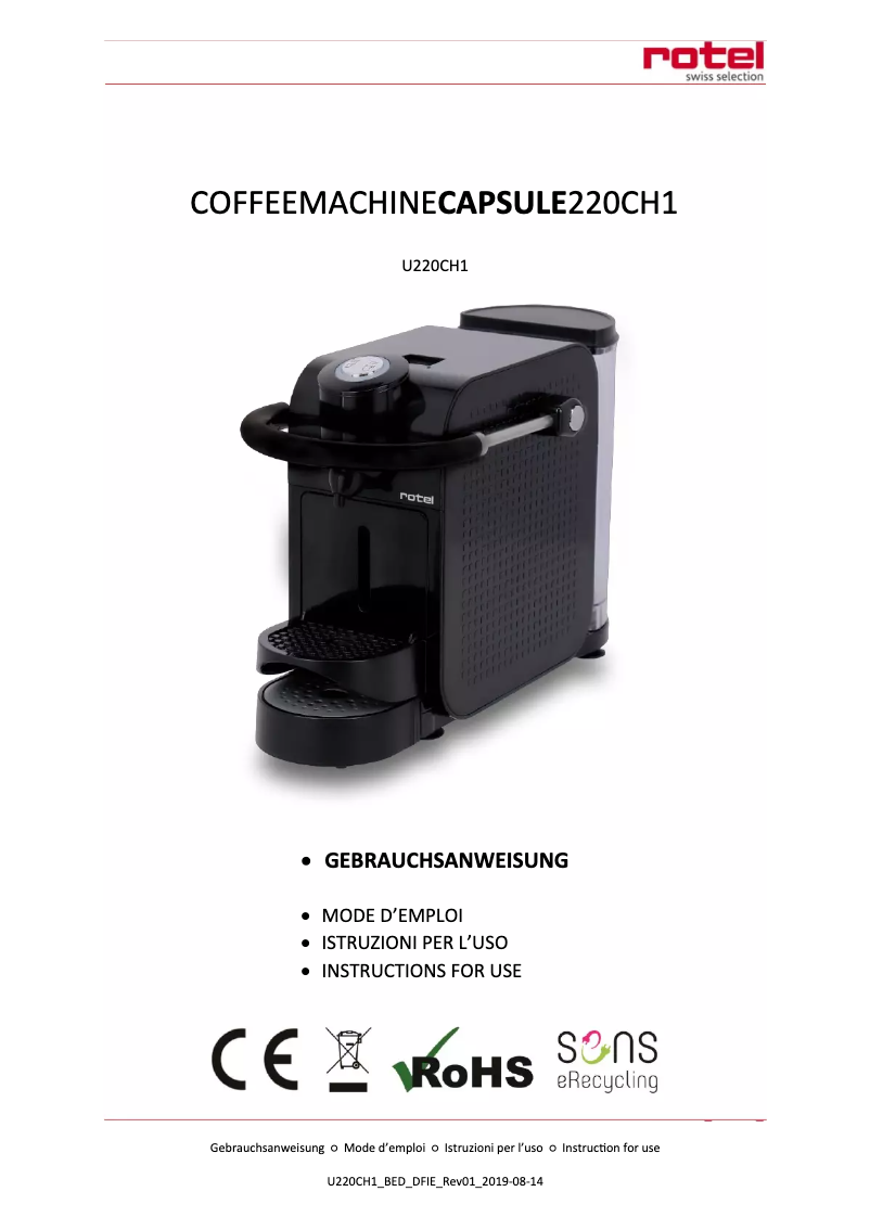 Image de la première page du manuel de l'appareil U220CH1