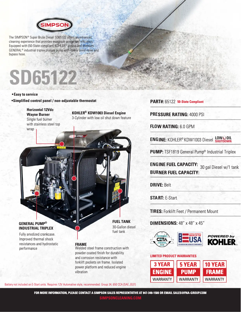 Image de la première page du manuel de l'appareil Super Brute SD65122