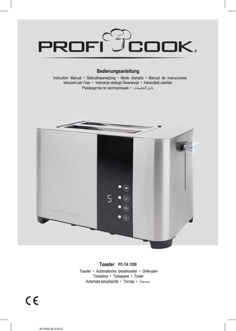 Page 1 de la notice Manuel utilisateur ProfiCook PC-TA 1250
