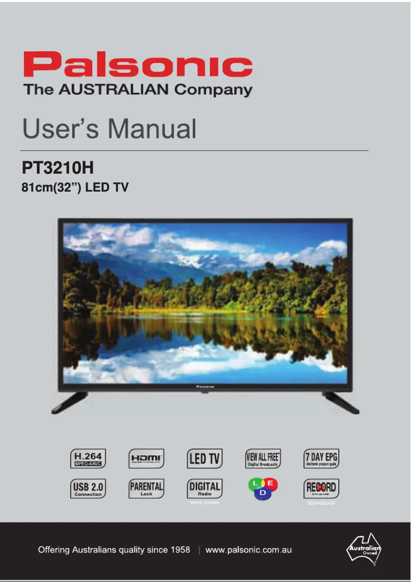 Page n°1 - Manuel utilisateur Palsonic PT3210H