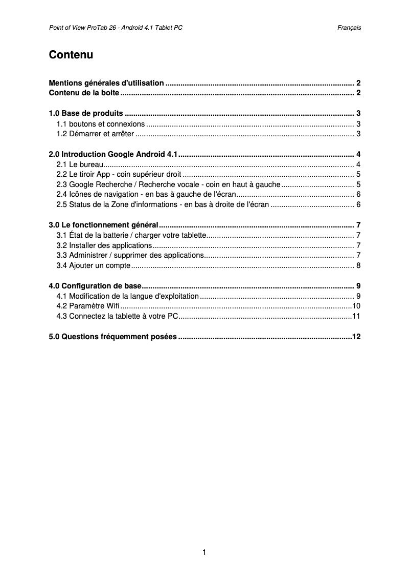 Image de la première page du manuel de l'appareil ProTab 26