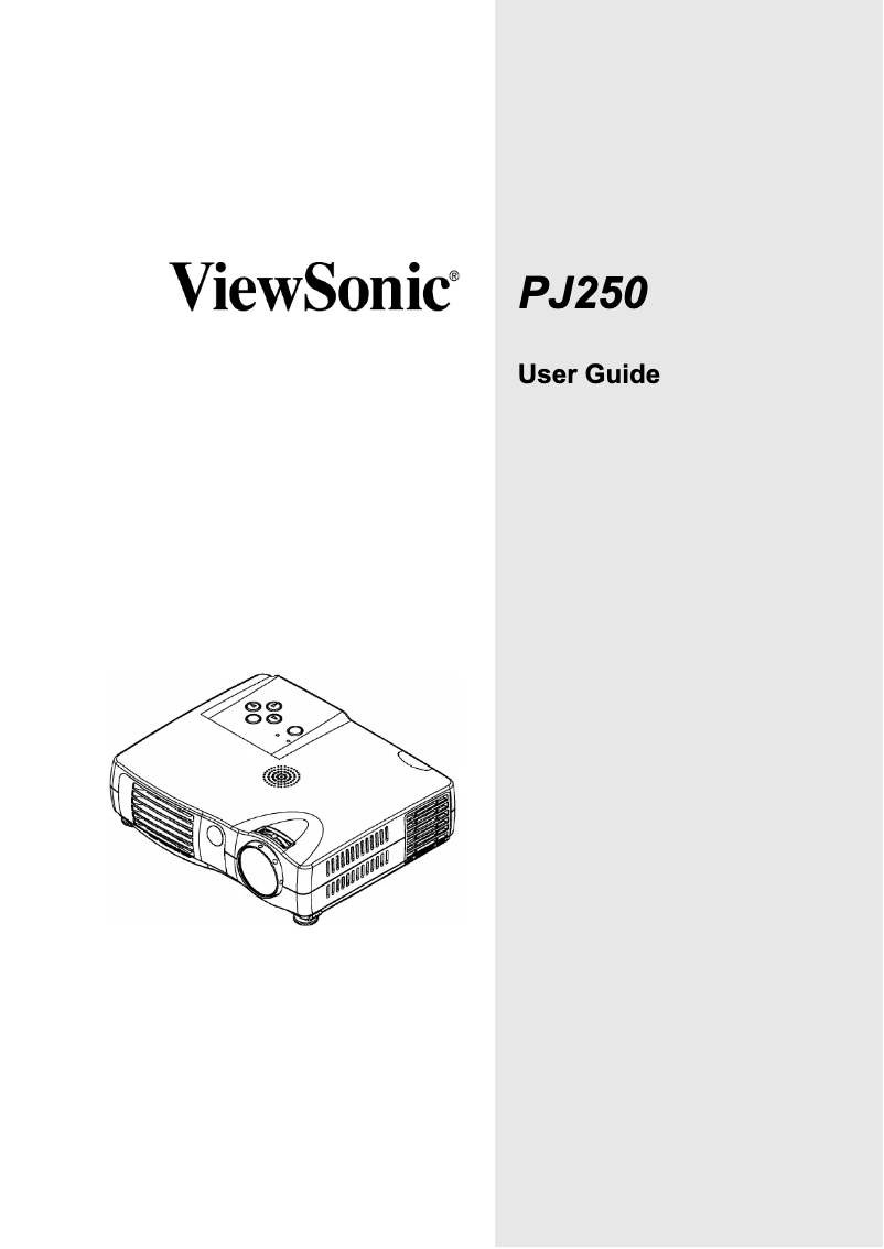 Page 1 de la notice Manuel utilisateur Viewsonic PJ250