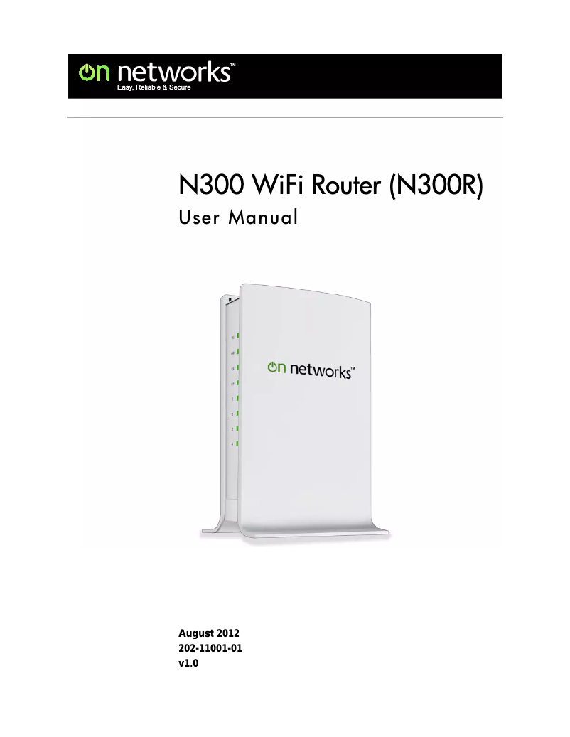 Page n°1 - Manuel utilisateur On Networks N300R