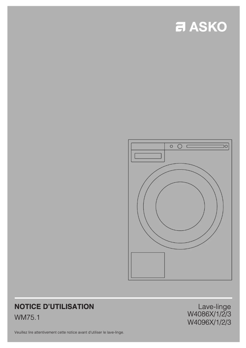 Page n°1 - Manuel utilisateur Asko W4086CT2