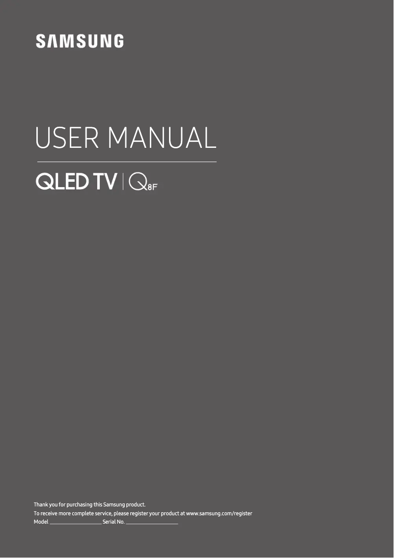 Page n°1 - Manuel utilisateur Samsung QE65Q8FAMT