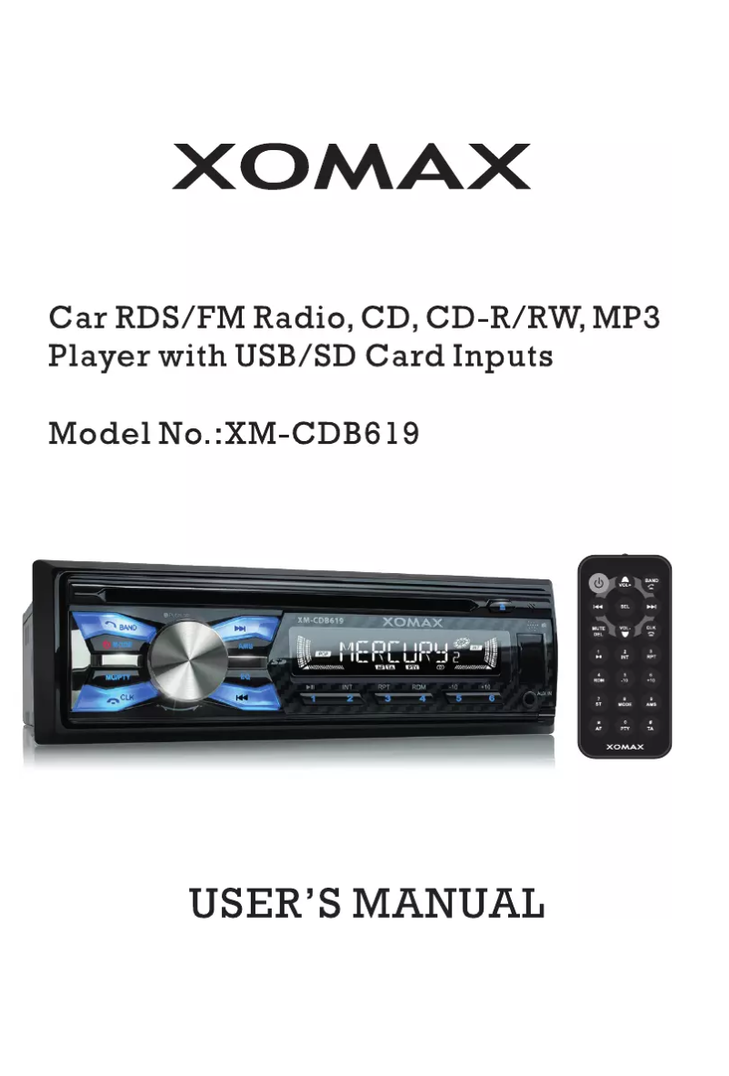 Image de la première page du manuel de l'appareil XM-CDB619