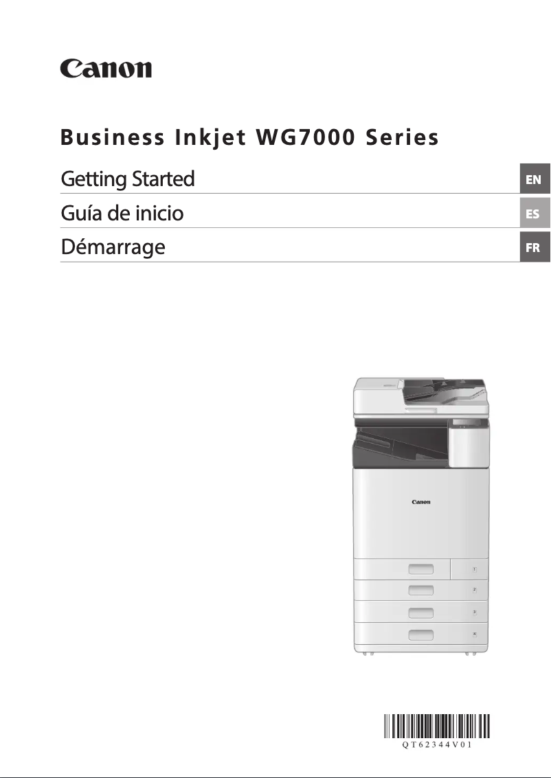 Image de la première page du manuel de l'appareil WG7250F