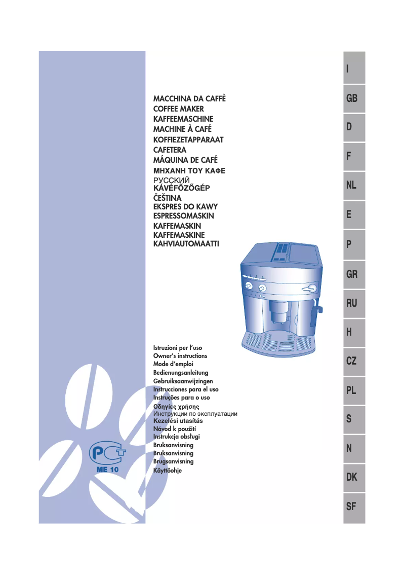 Page n°1 - Manuel utilisateur DeLonghi EAM3300