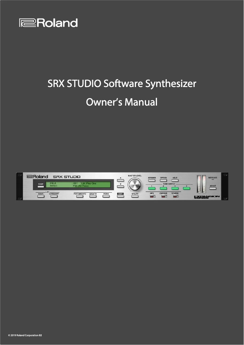 Page n°1 - Manuel utilisateur Roland SRX STUDIO
