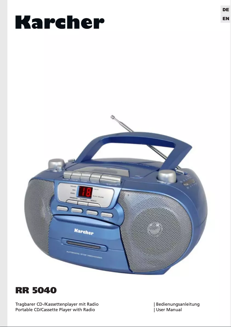 Page 1 de la notice Manuel utilisateur Karcher Audio RR 5040