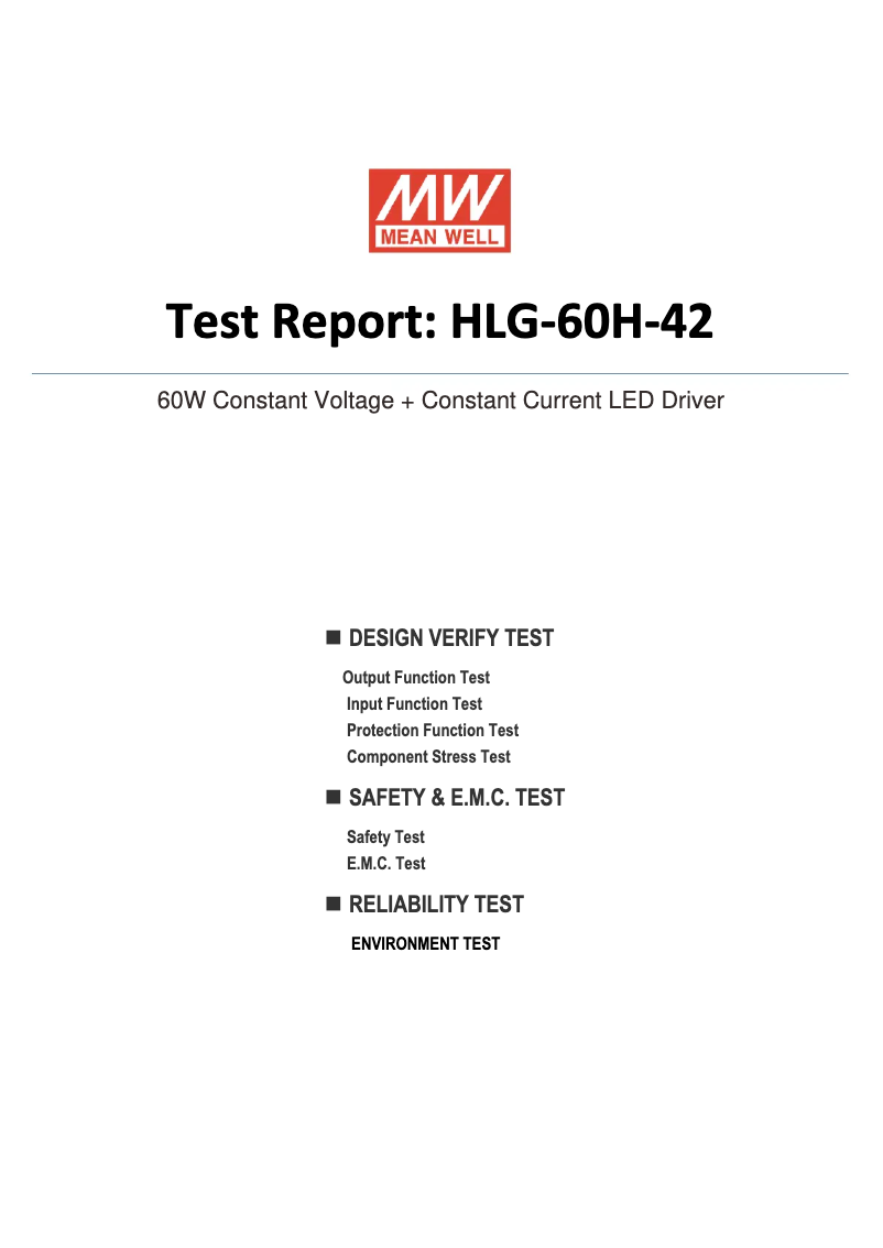 Page n°1 - Fiche technique Mean Well HLG-60H-42