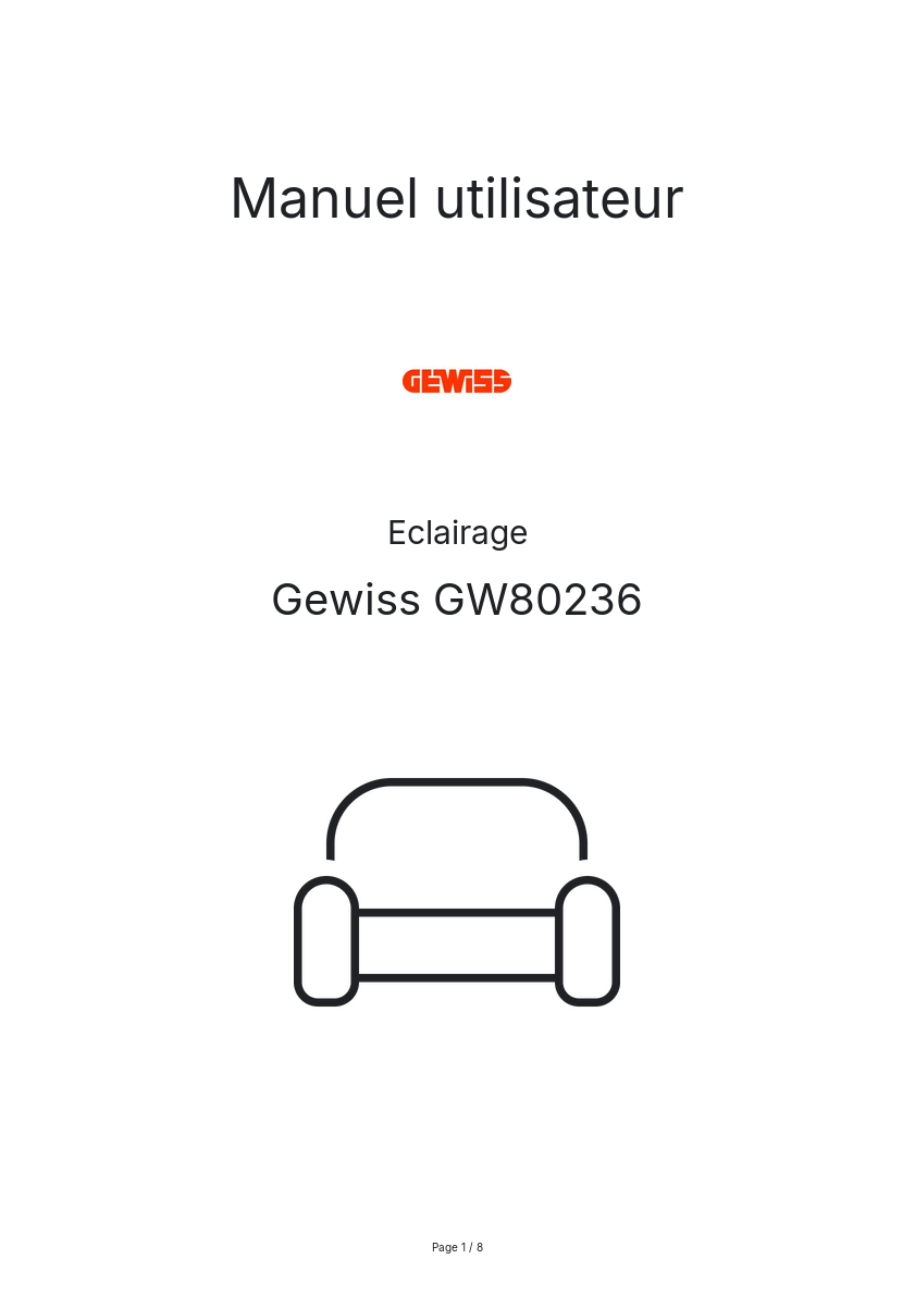Page n°1 - Manuel utilisateur Gewiss GW80236