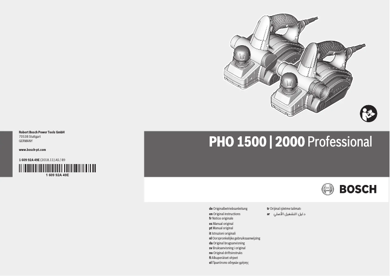 Page 1 de la notice Manuel utilisateur Bosch PHO 2000