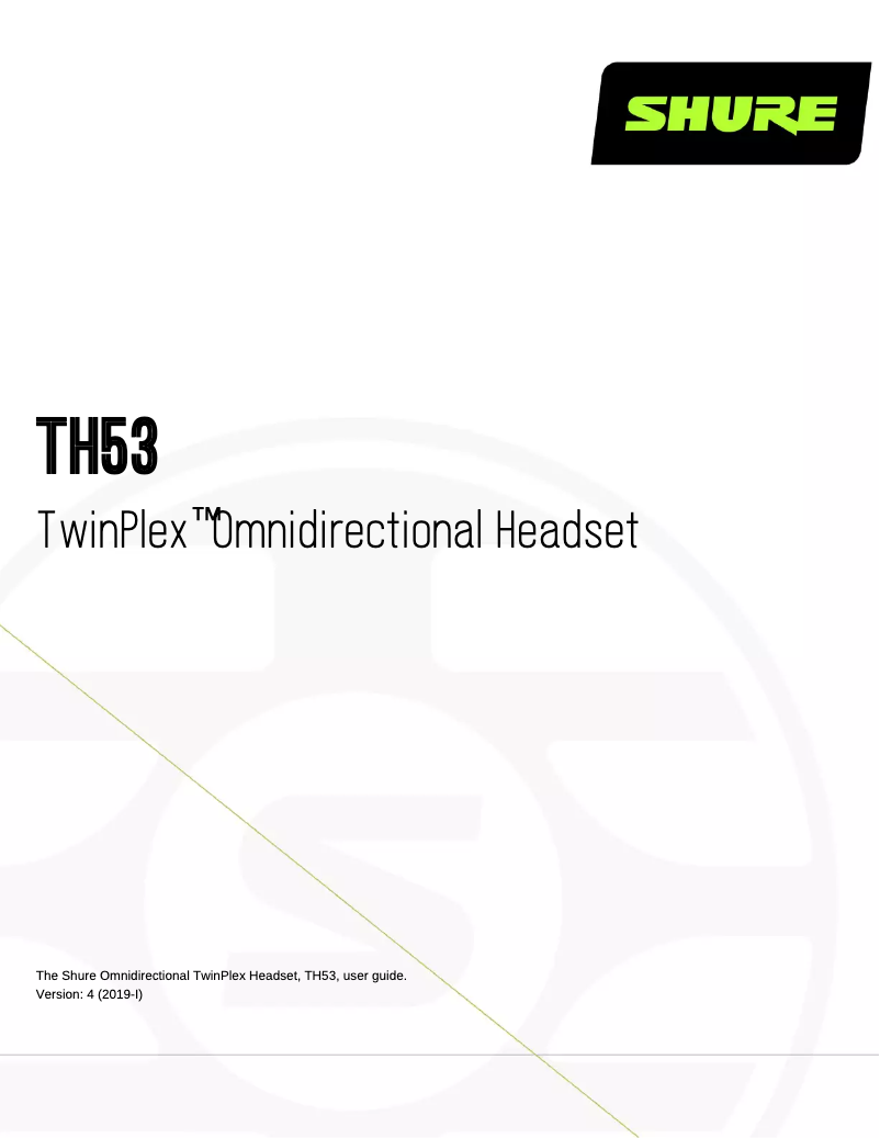 Image de la première page du manuel de l'appareil TwinPlex TH53