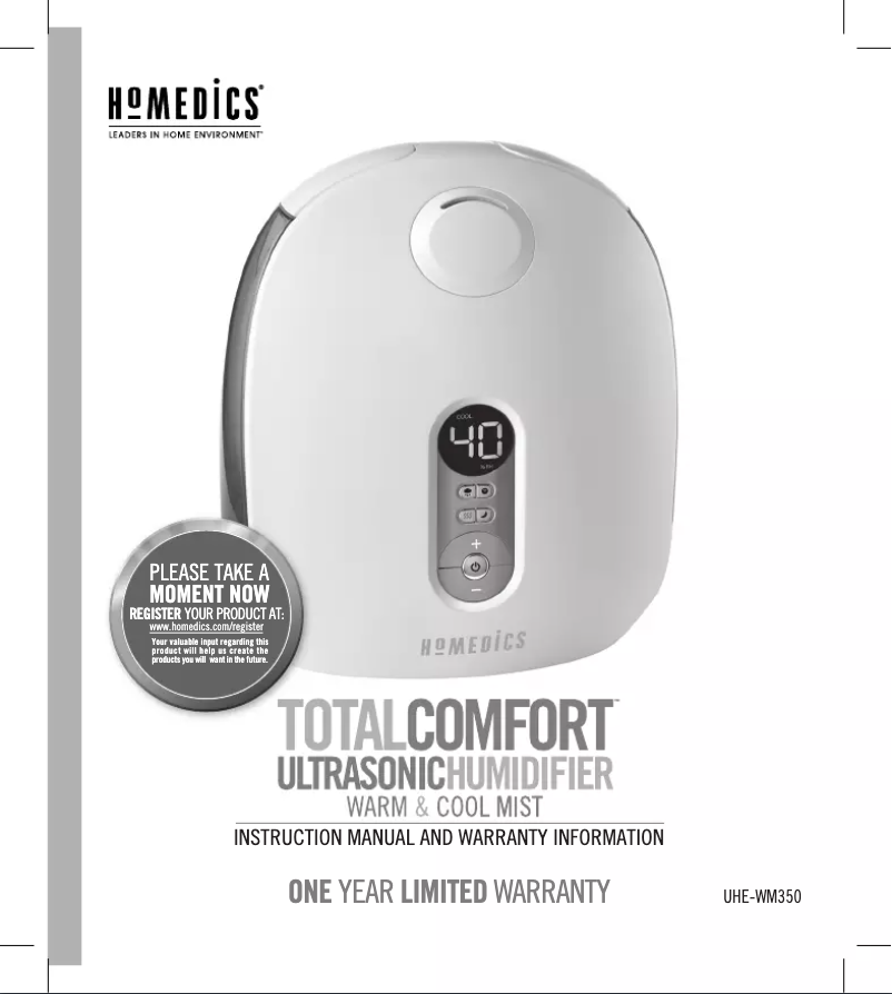 Imagen de la primera página del manual del dispositivo UHE-WM350