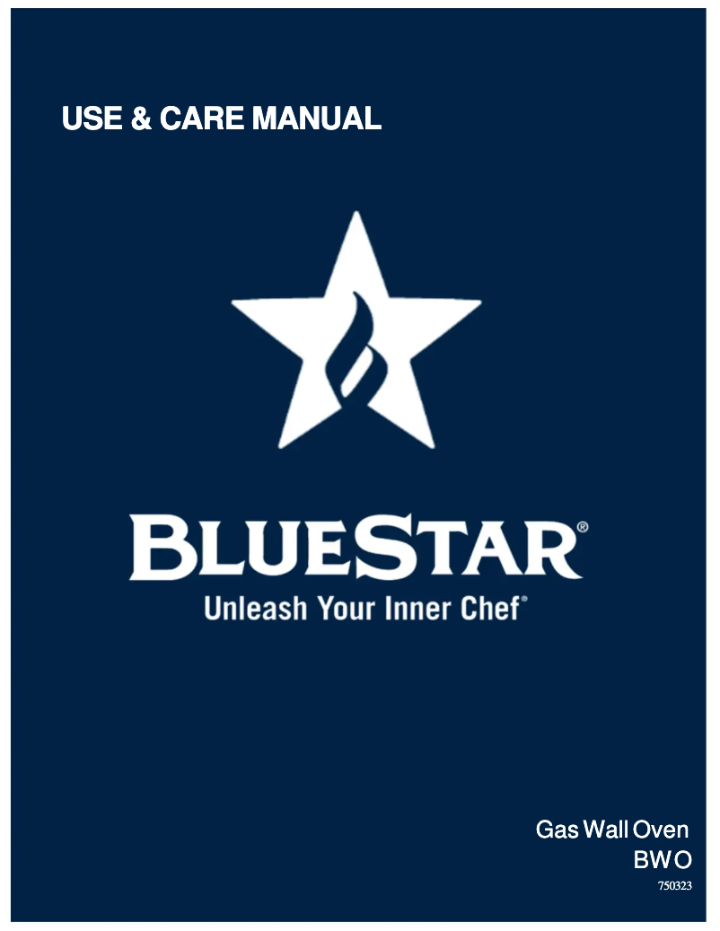Page n°1 - Manuel utilisateur BlueStar BWO24AGSL