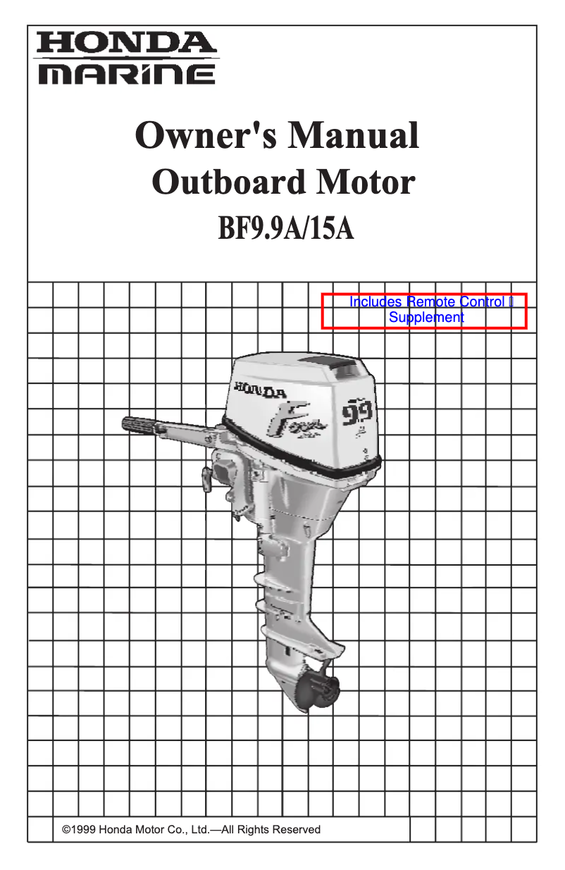 Page 1 de la notice Manuel utilisateur Honda BF9.9A (2000)