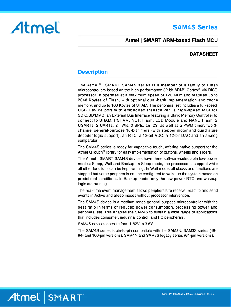 Image de la première page du manuel de l'appareil ATSAM4S4B