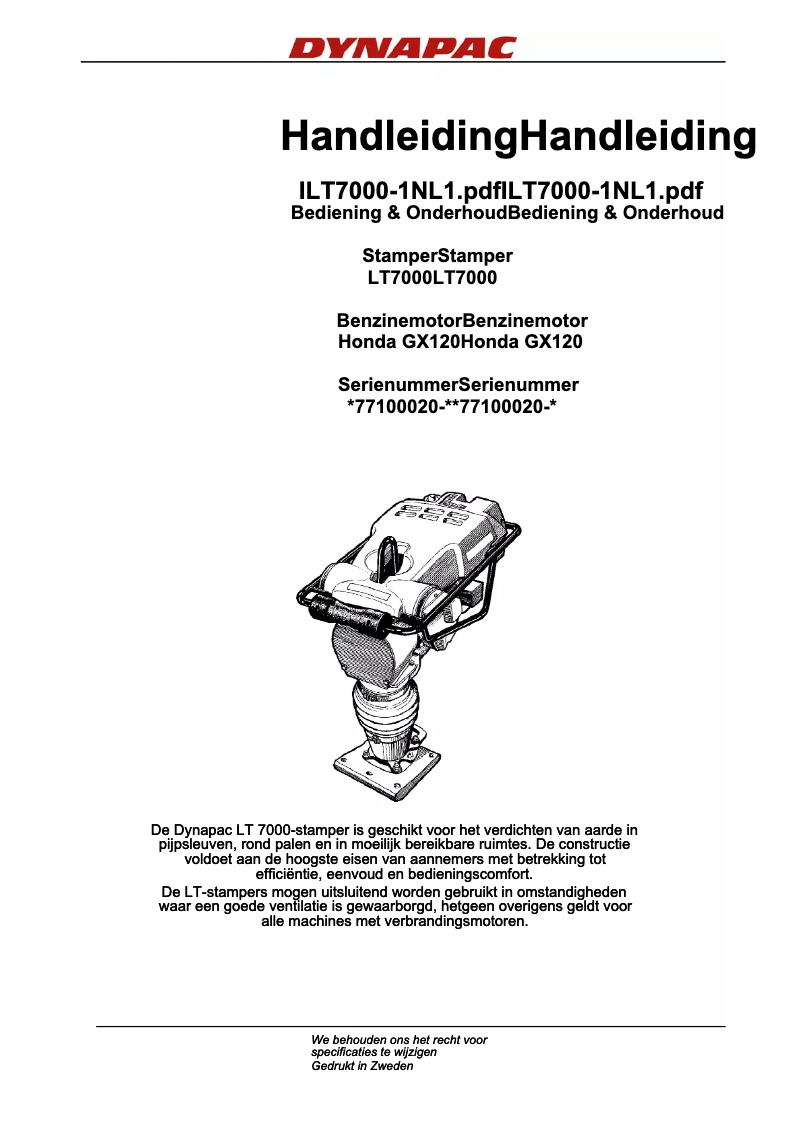 Image de la première page du manuel de l'appareil ILT7000-1NL1