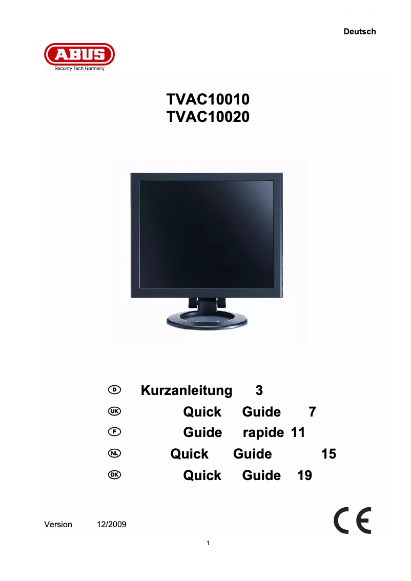 Page n°1 - Manuel utilisateur Abus TVAC10010