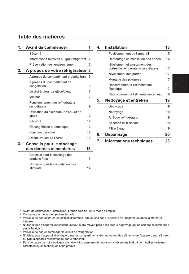 Page 1 de la notice Manuel utilisateur Haier HRF-665ISB2