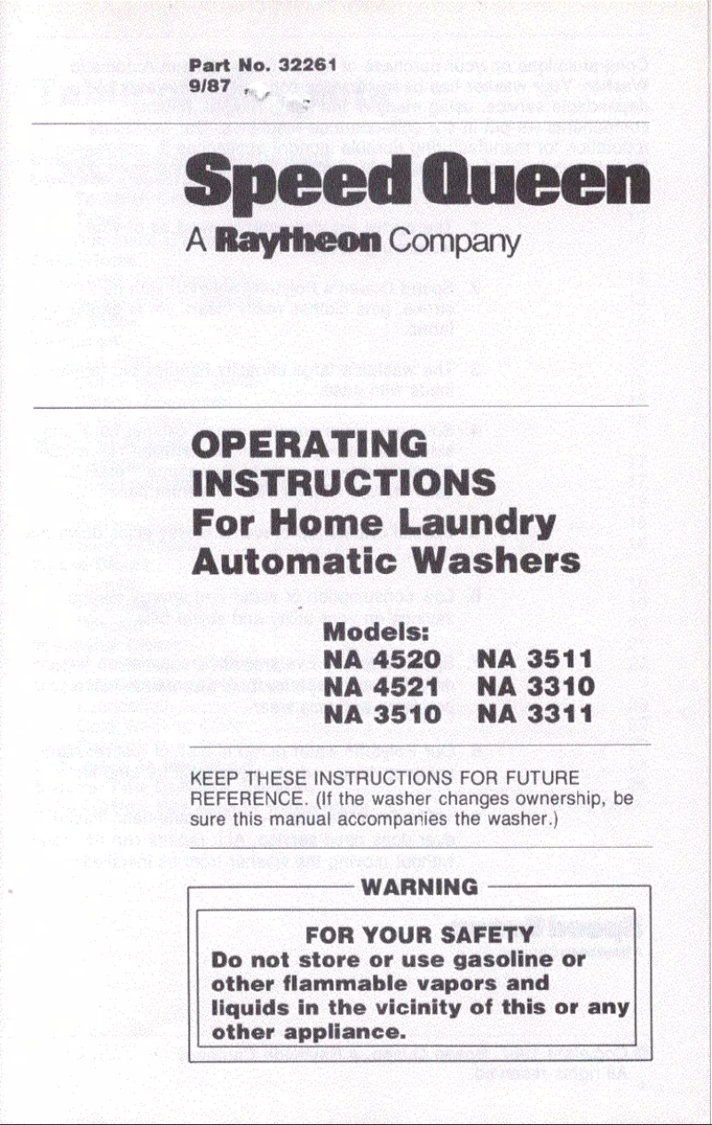 Image de la première page du manuel de l'appareil NA4521W