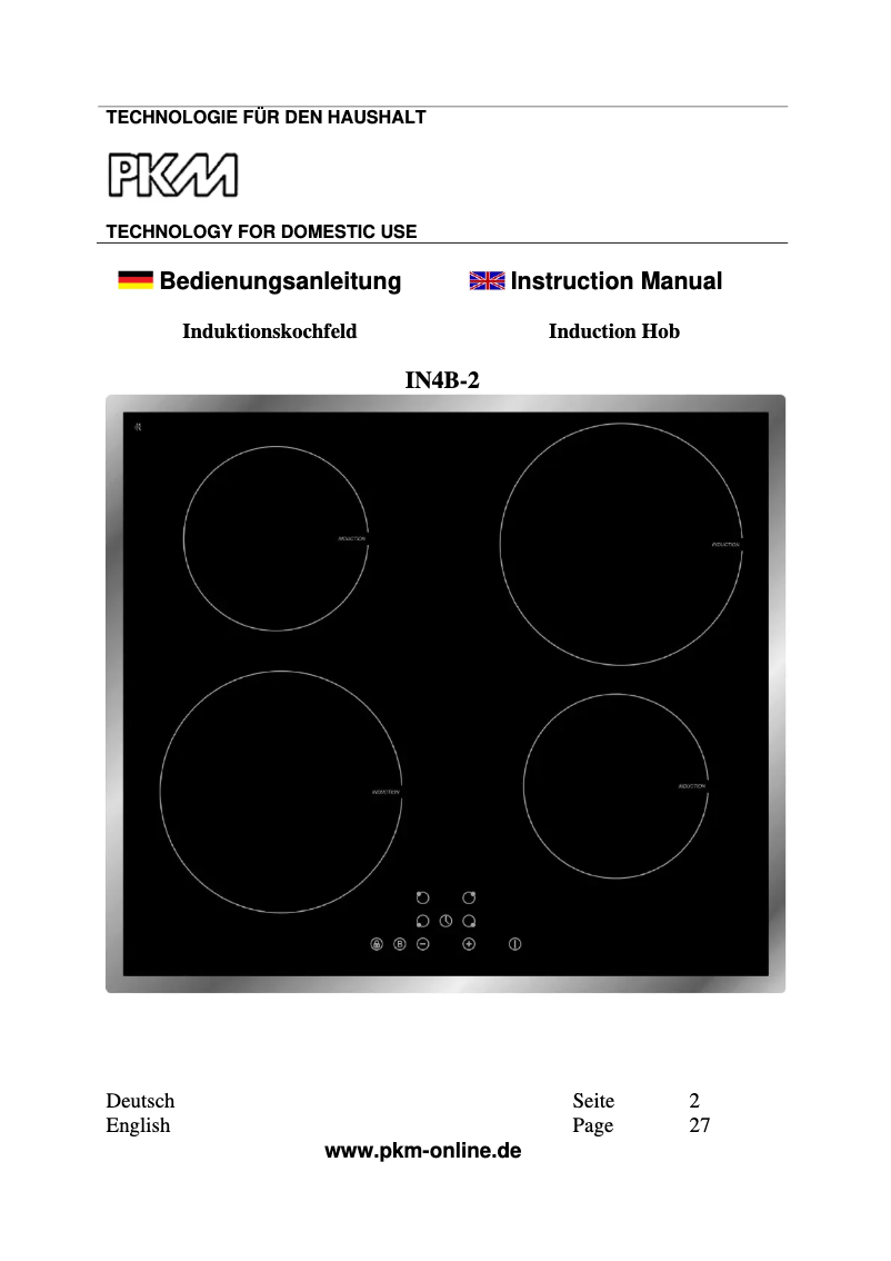 Page 1 de la notice Manuel utilisateur PKM IN4B-2