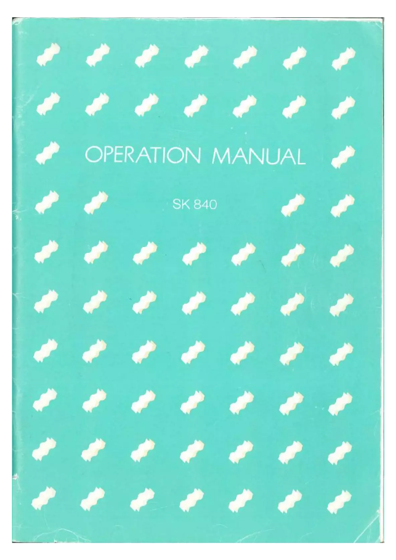 Image de la première page du manuel de l'appareil SK-840