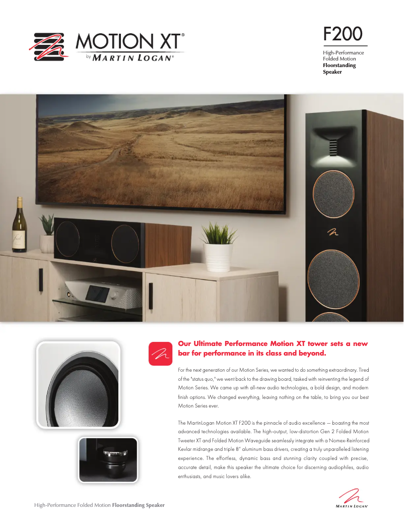 Page n°1 - Fiche technique Martin Logan Motion XT F200