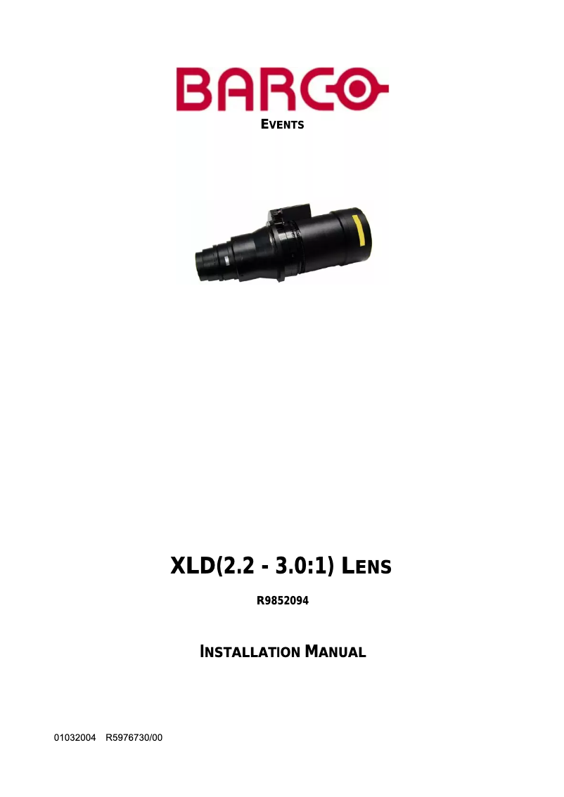 Image de la première page du manuel de l'appareil R9852094