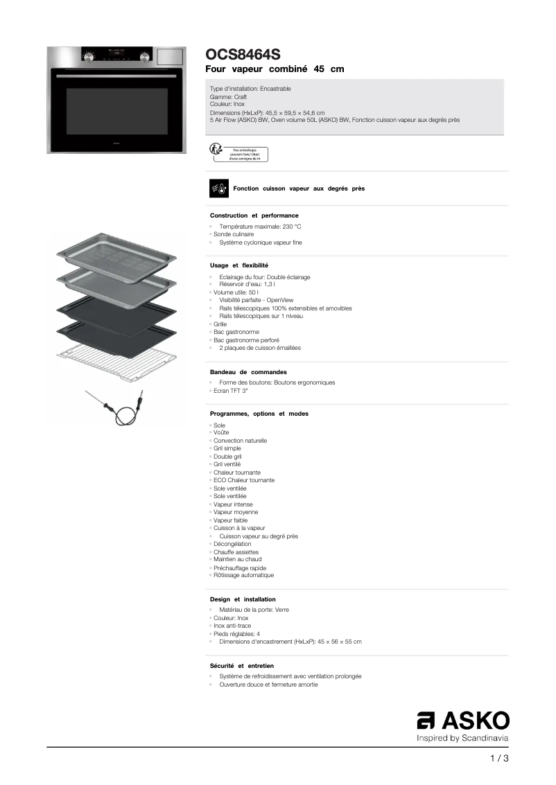 Image de la première page du manuel de l'appareil OCS8464S