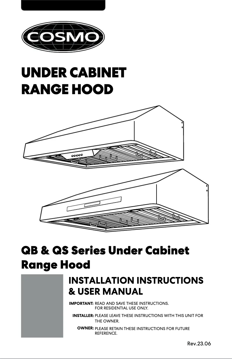 Image de la première page du manuel de l'appareil COS-QB90