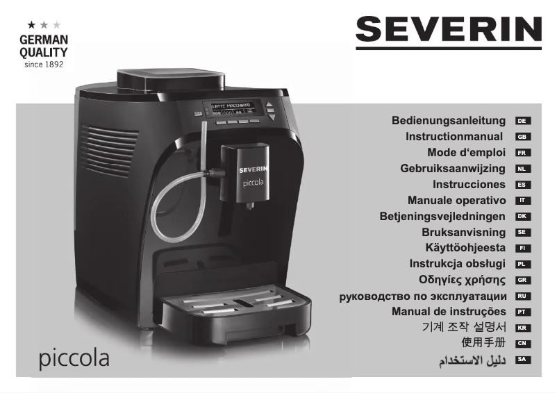 Page 1 de la notice Manuel utilisateur Severin Piccola Premium KV 8062