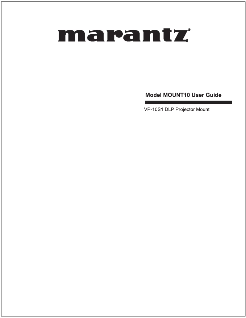 Page 1 de la notice Manuel utilisateur Marantz MOUNT10