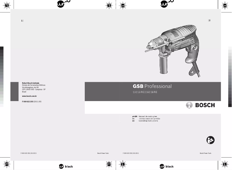 Page n°1 - Manuel utilisateur Bosch Blauw GSB 16 RE
