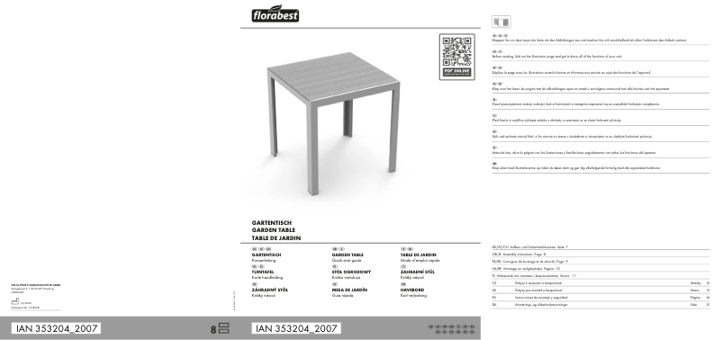 Page 1 de la notice Manuel utilisateur Florabest IAN 353204