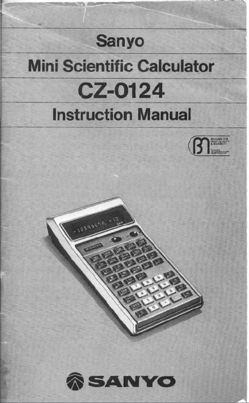 Page n°1 - Manuel utilisateur Sanyo CZ-0124