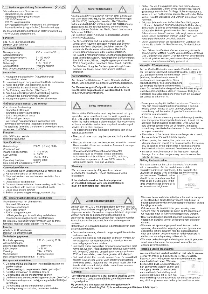 Page n°1 - Manuel utilisateur interBar 8115