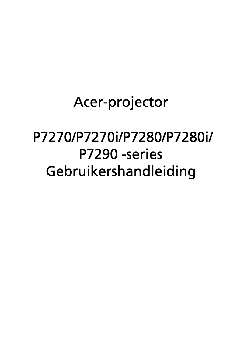 Image de la première page du manuel de l'appareil P7290