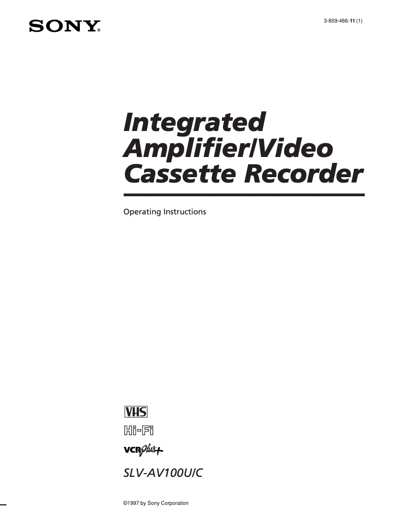 Page 1 de la notice Manuel utilisateur Sony SLV-AV100U