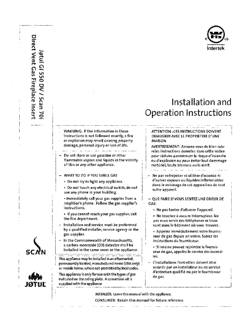 Page n°1 - Manuel utilisateur Jøtul GI 550 DV