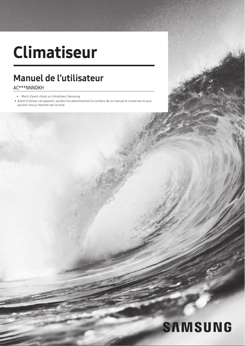 Page n°1 - Manuel utilisateur Samsung AC035NNNDKH/EU