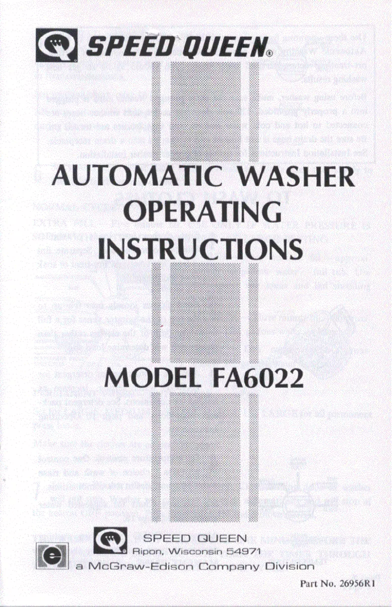 Image de la première page du manuel de l'appareil FA6022