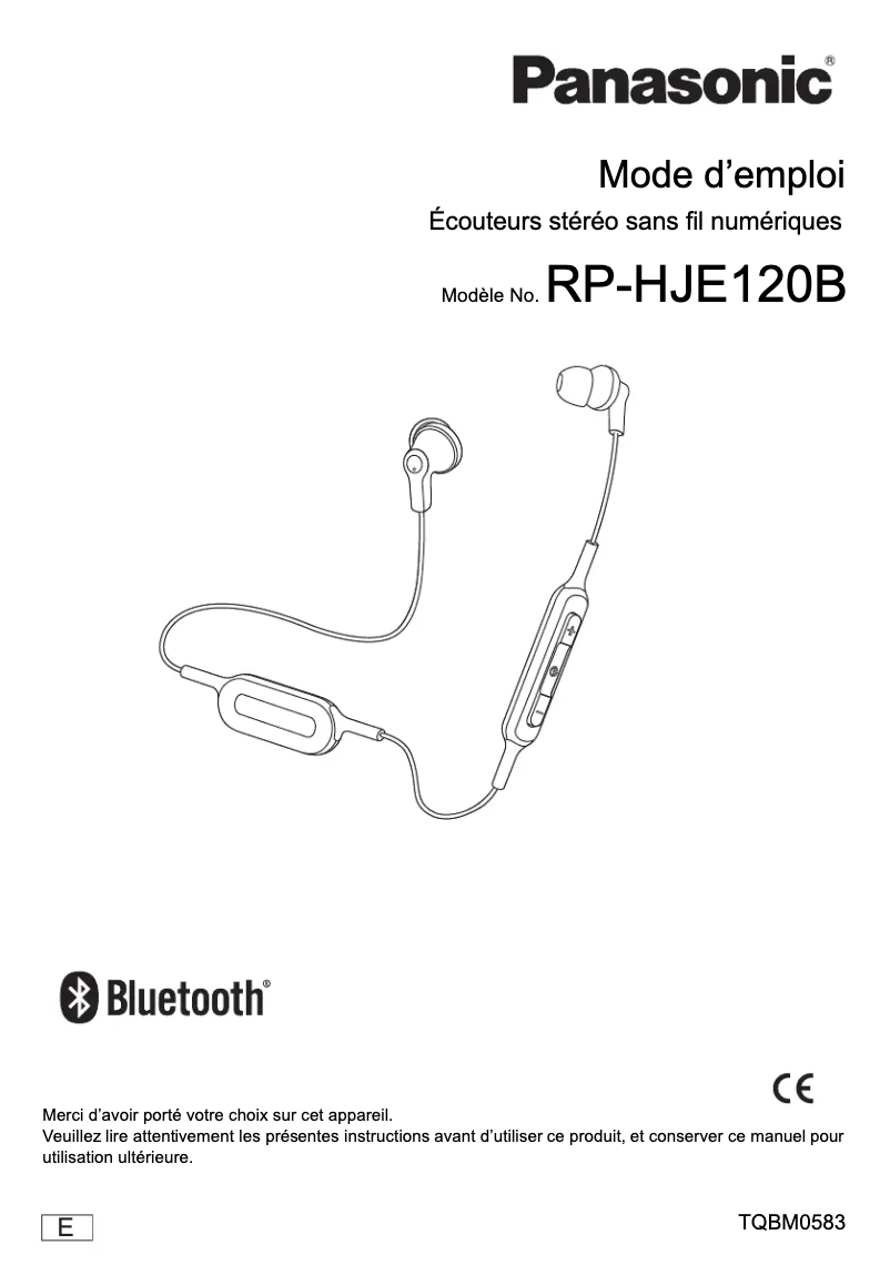 Page 1 de la notice Manuel utilisateur Panasonic RP-HJE120B