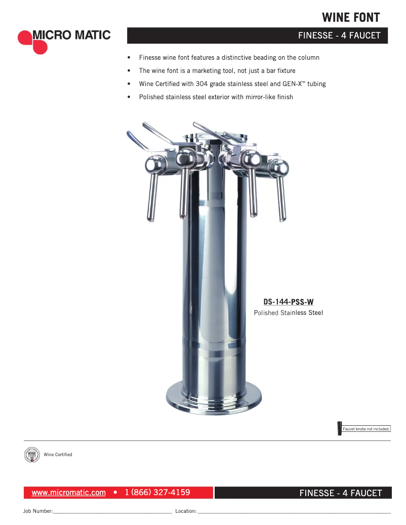 Page 1 de la notice Manuel utilisateur Micro Matic DS-144-PSS-W