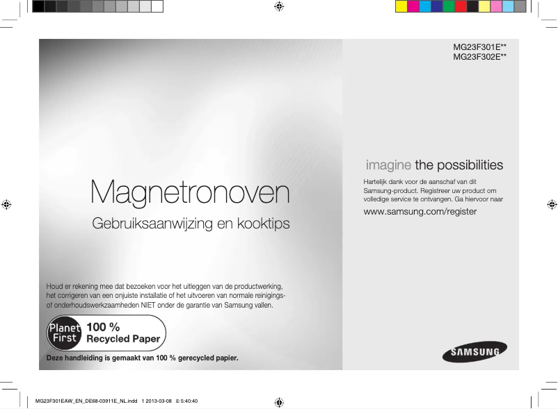 Image de la première page du manuel de l'appareil MG23F301TCW/BW