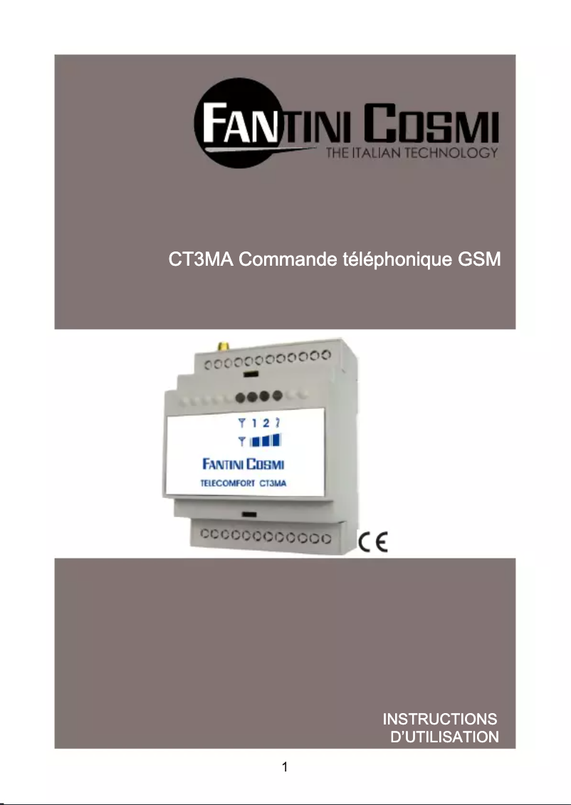 Page n°1 - Manuel utilisateur Fantini Cosmi Telecomfort CT3MA
